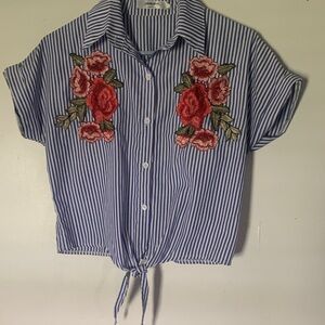 Cheung Shing Blue Striped Shirt